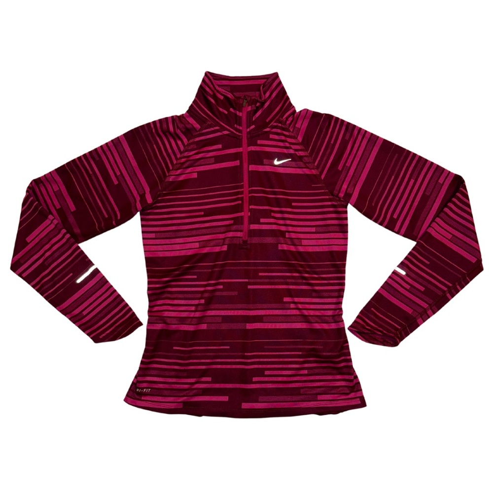 NIKE Running DriFit Long Sleeve Pullover Zip-Up Shirt Top Womens SMALL